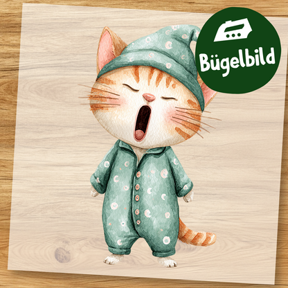 Schlafende Katze Bügelbild