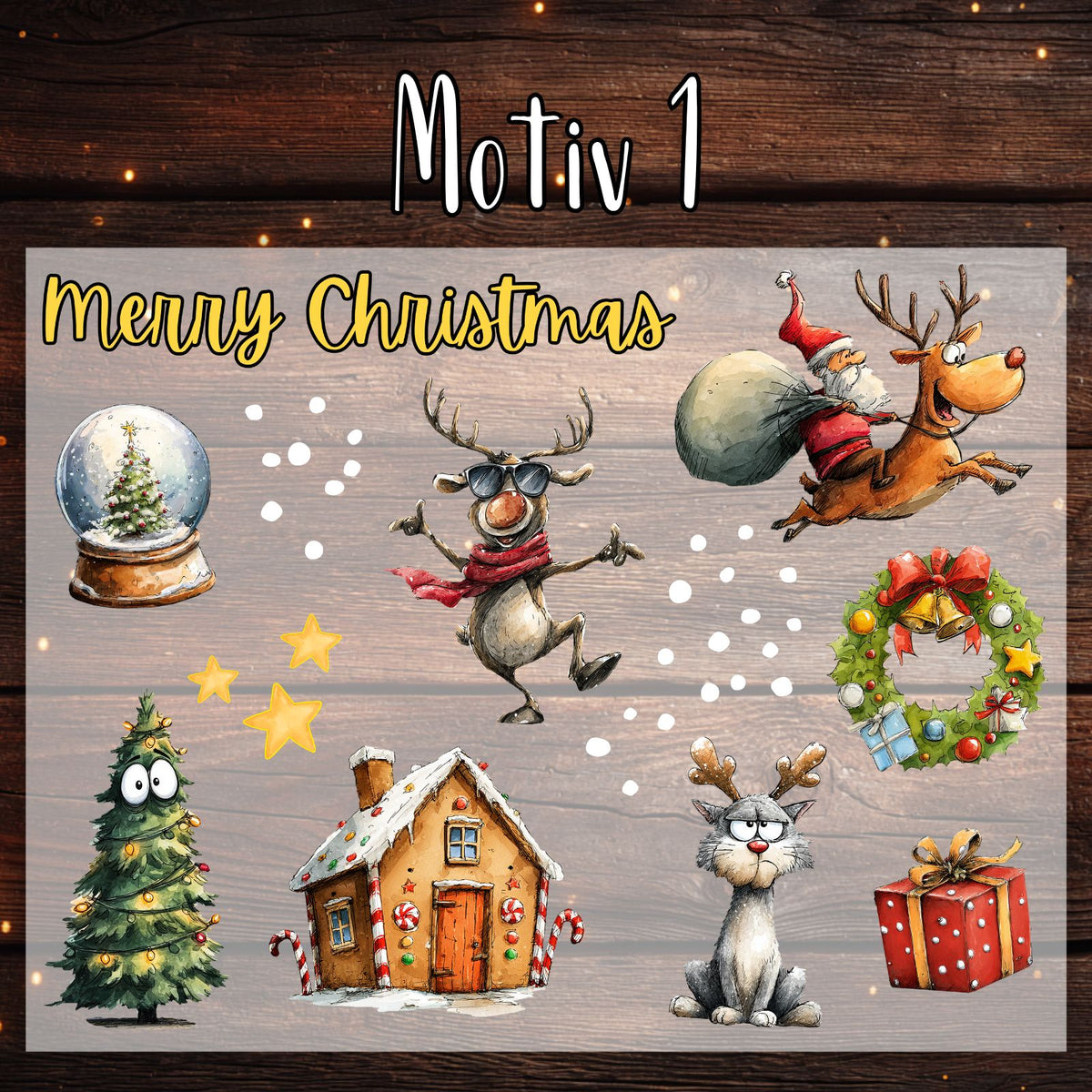 Bügelset Lustige Weihnachten – 2er Set