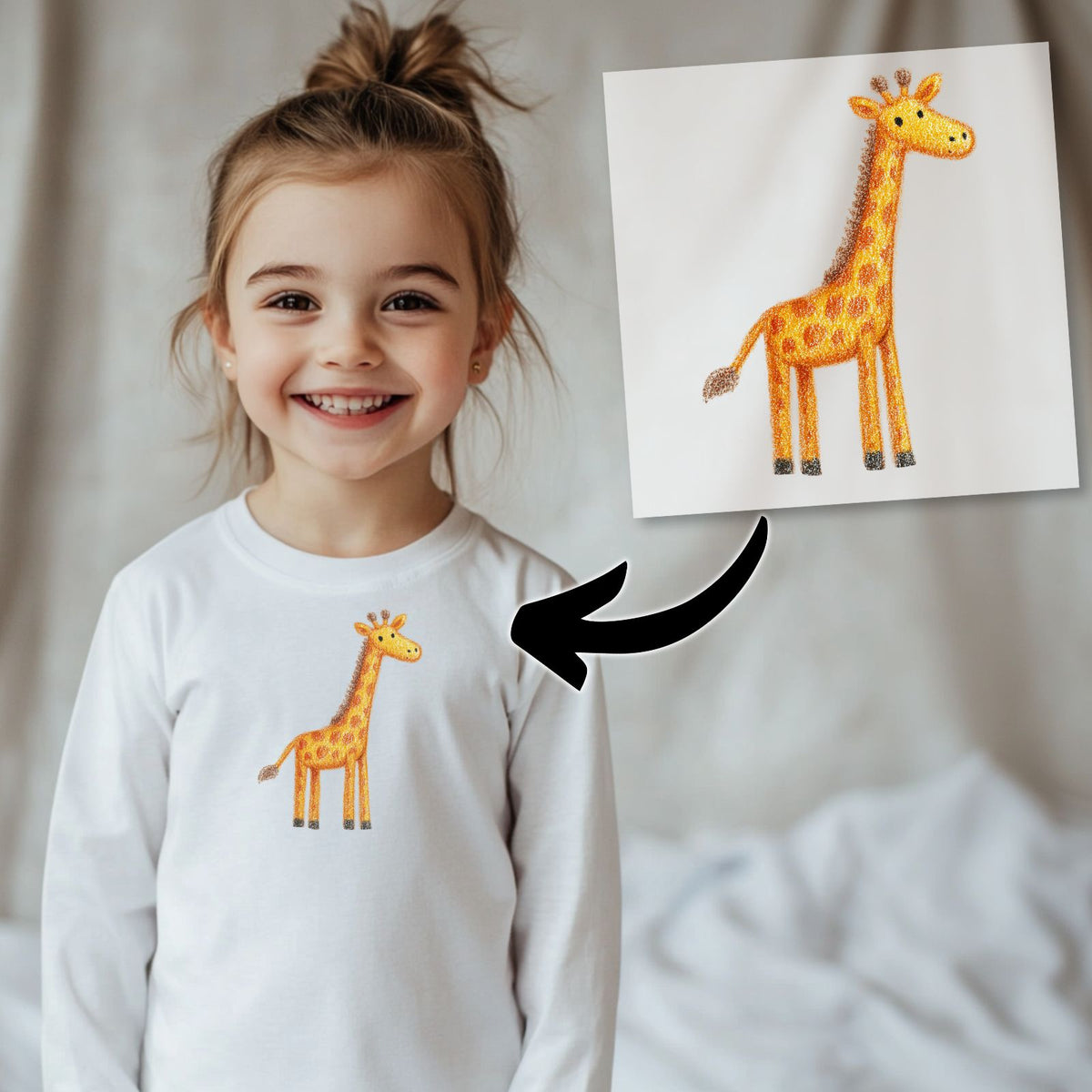 Bügelbild Süße Giraffe