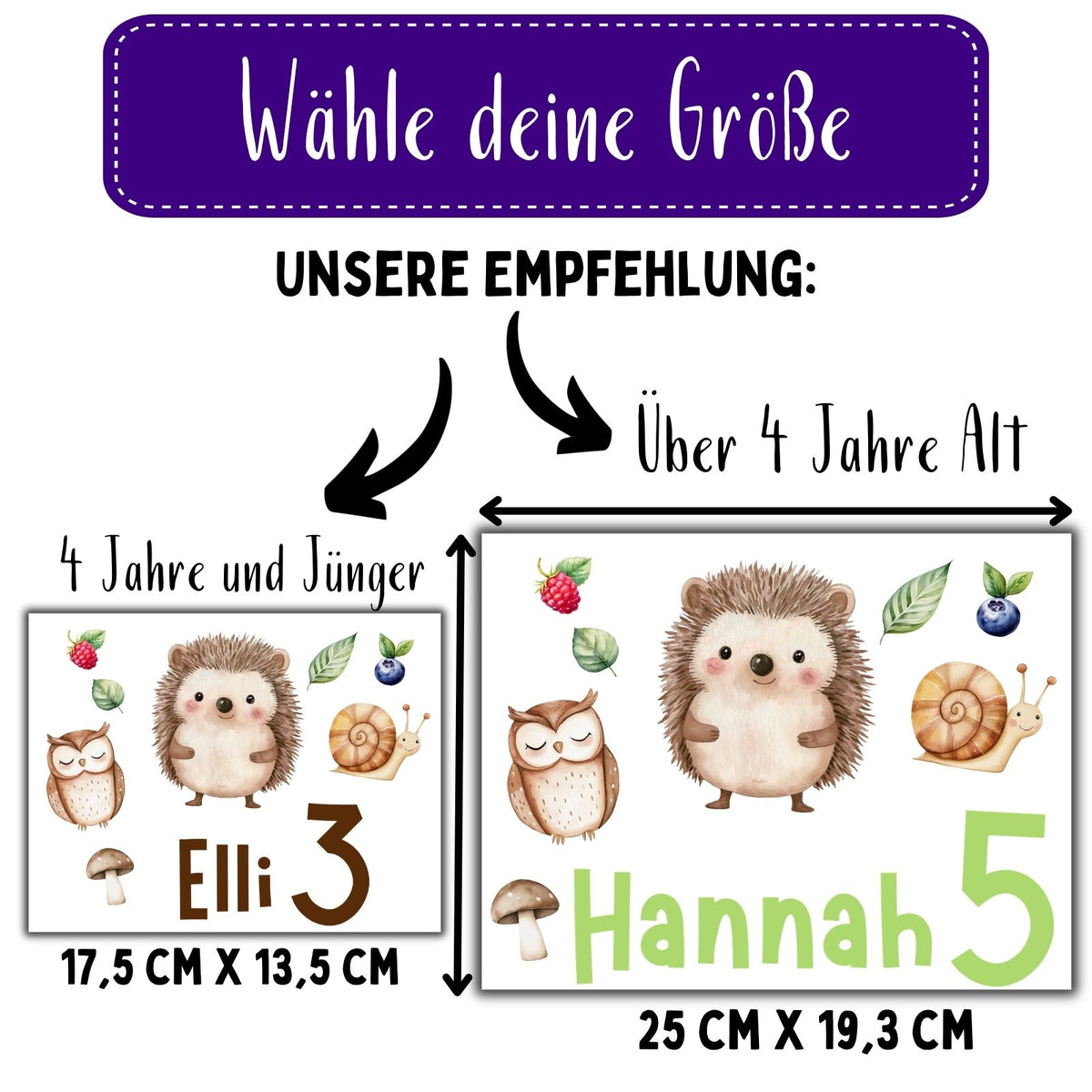 Personalisiertes Waldtier Bügelbild