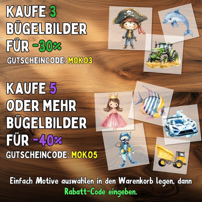 Schulkind 2026 mit Name, Personalisiertes Bügelbild