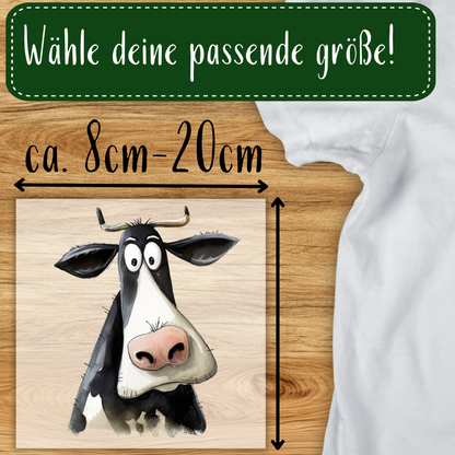 Lustige Kuh Bügelbild